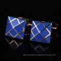Rose Gold Plated Blue Enamel Cufflinks Trendy Classical Suit Accessories Stickpin Cufflinks